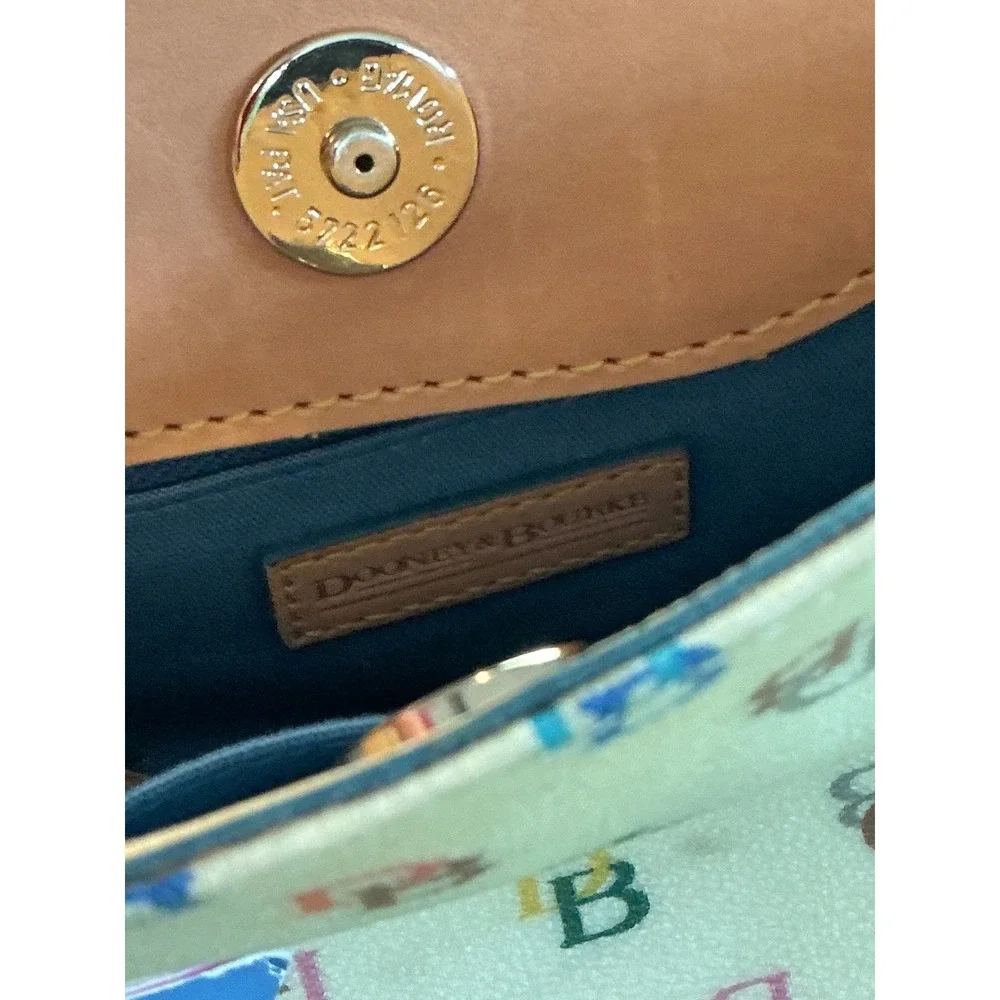 Dooney & Bourke‎ Tiny East/West Bag White Multi Color Monogram Mini Tote WI396